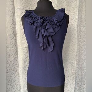 Ralph Lauren Navy Blue Ruffle Tank Top